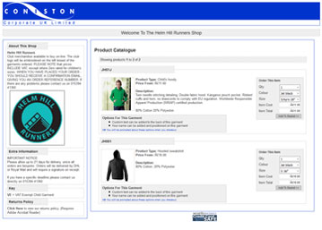 Online shop example screenshot